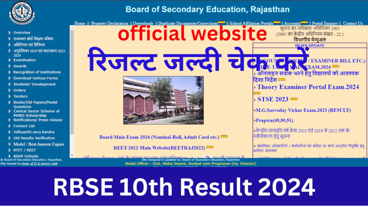 RBSE 10th Result 2024