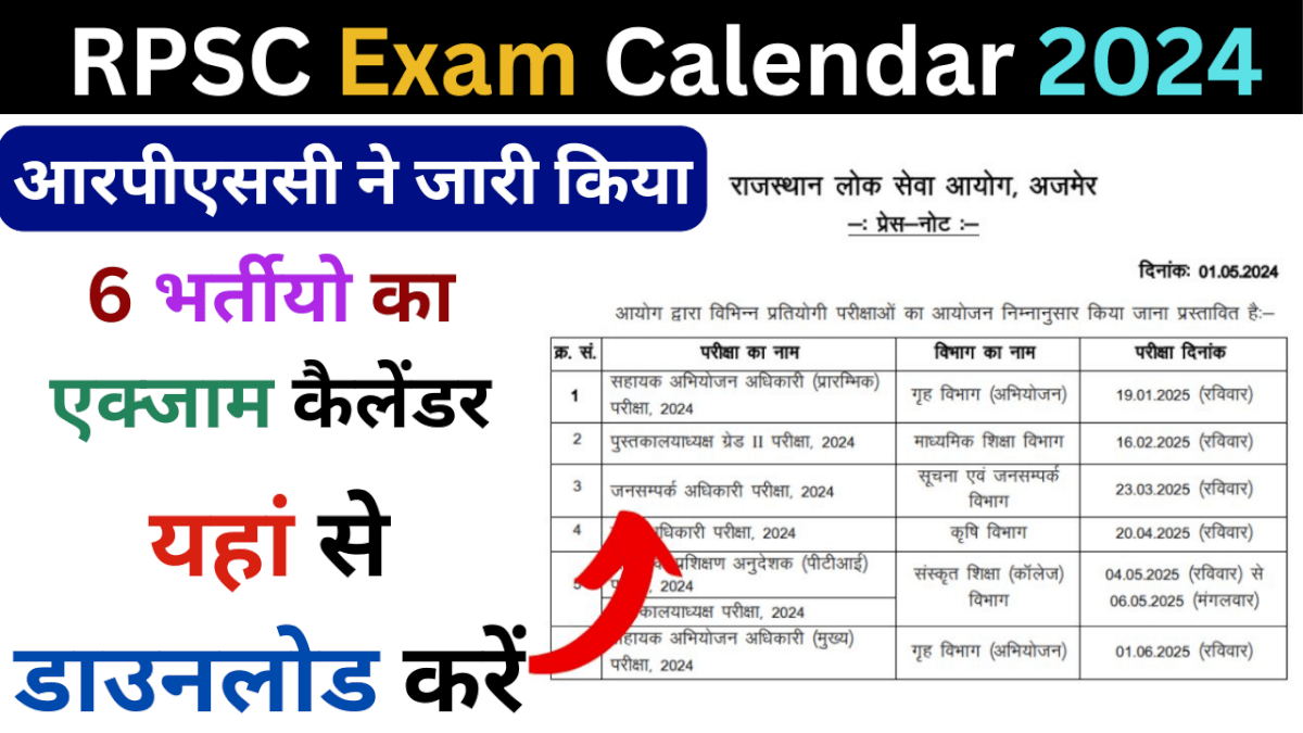 RPSC Exam Calendar